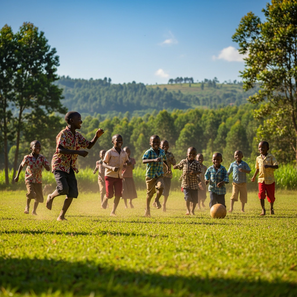 children playing outside